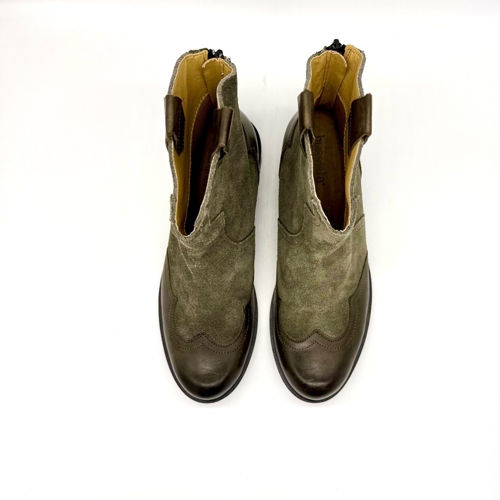 NEW BUSSOLA NORFOLK Olive Suede Women’s Western Cowboy Ankle Boots Size: 38/ 7.5 - Picture 6 of 7